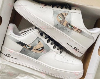 Eren X Attack Titan AF1 Custom Schuhe, benutzerdefinierte handbemalte Schuhe, Schuhe AF1 Tropfen, Marke Custom AF1, Cartoon AF1