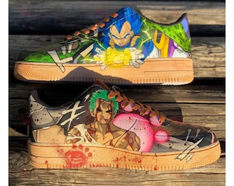 Dragon Ball X One Piece AF1 Zapatos personalizados, Zapatos pintados a mano personalizados, Goteo de zapatos AF1, Marca personalizada AF1, Dibujos animados AF1