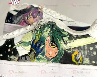 Genshin Impact - Zapatos personalizados Xiao X Raiden AF1, zapatos pintados a mano personalizados, goteo de zapatos AF1, AF1 personalizado de marca, AF1 de dibujos animados