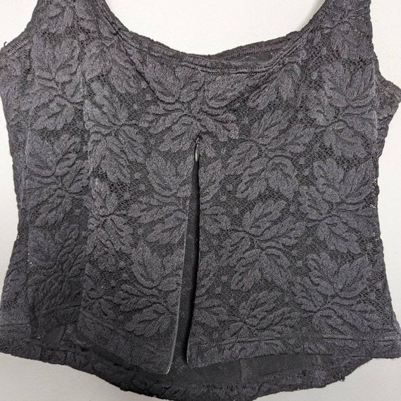 Cosabella Vintage Black Lace Cropped Tank Top Str… - image 5