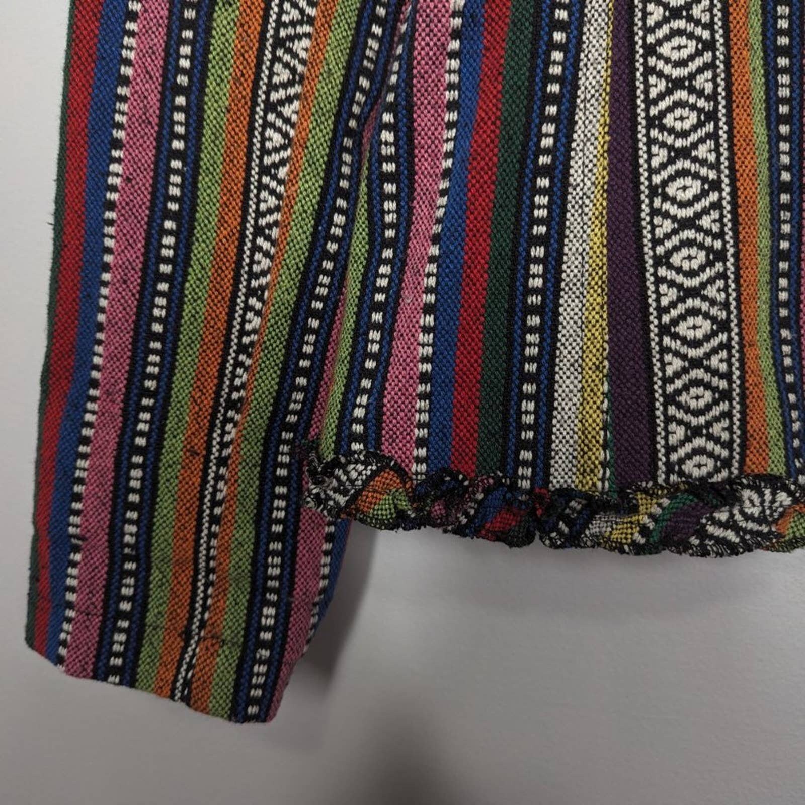 Chico's Vintage Multicolor Baja Pattern Jacket Raw Edges Long Sleeve ...