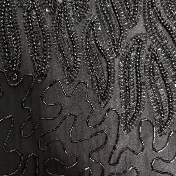 Laurence Kazar Vintage Black Beaded Sequin Party … - image 7