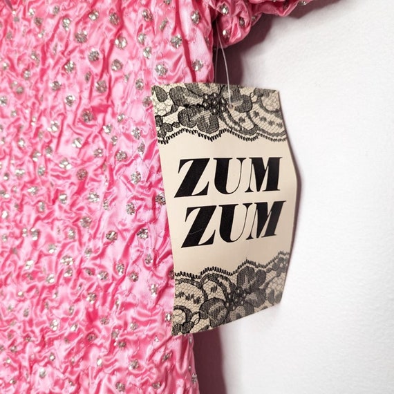 Vintage Zum Zum Pink Off The Shoulder Mini Ruched… - image 9