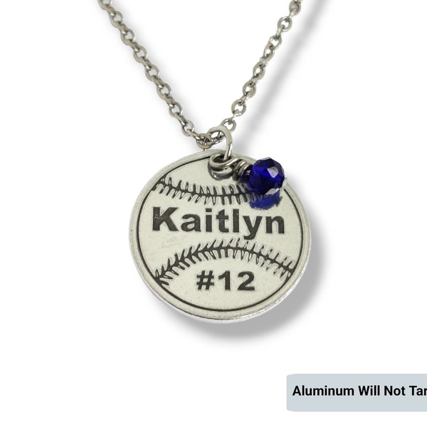 SOFTBALL NECKLACE, Softball Gifts For Girls, Personalized Team Jewelry