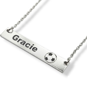 Personalized Soccer Necklace: Engraved Name, Team Jewelry