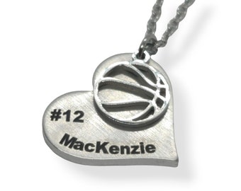 PERSONALIZED BASKETBALL NECKLACE Team Gift, Basketball Gifts for