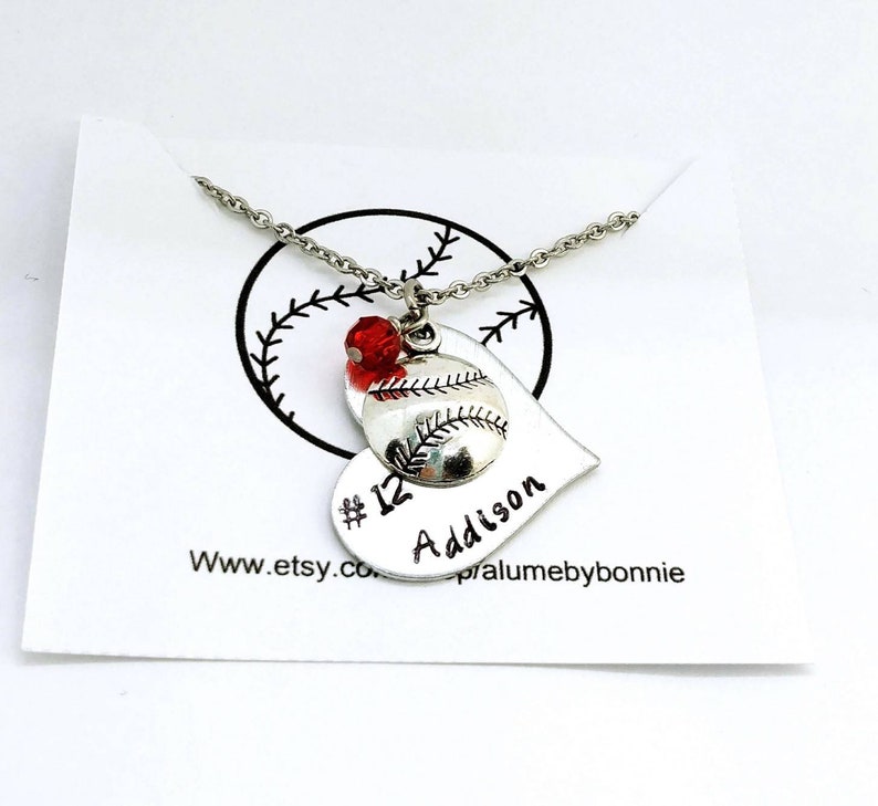 PERSONALIZED SOFTBALL NECKLACE Makes a Great Affordable End of Season Gift