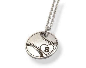 SOFTBALL NECKLACE, Personalized Softball Gifts For Girls, Personalized Team Jewelry