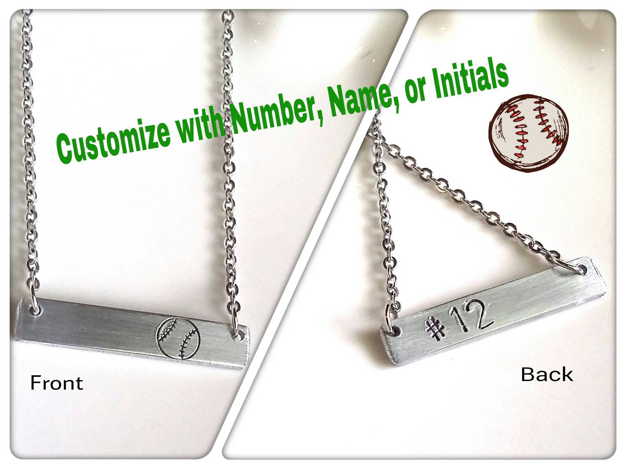 Softball Necklace Team Jewelry Coach Gift Custom Sport Etsy