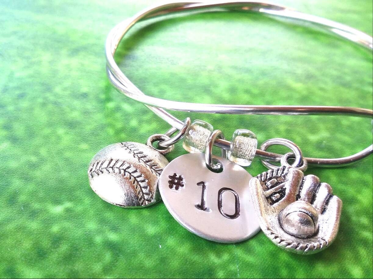 Softball Jewelry Custom Softbball Team Bracelet Silver Etsy