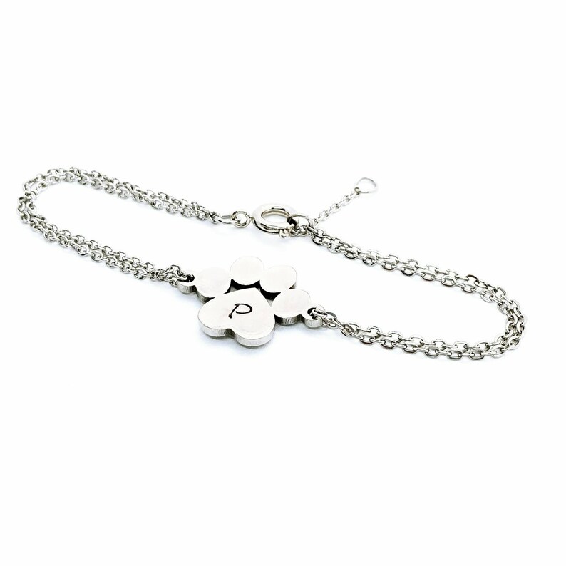PERSONALIZED DOG MEMORY Bracelet Stainless Steel Dog Paw Etsy