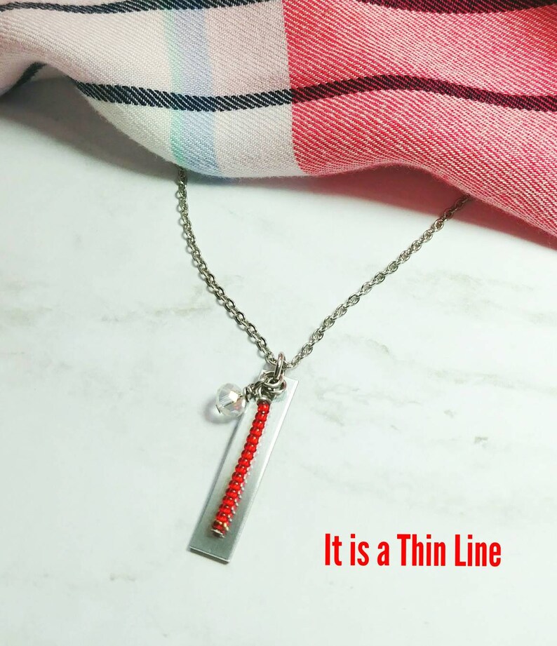 Thin Blue Line NecklaceLaw Enforcement Jewelry Police Etsy