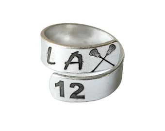 Personalized Lacrosse Ring: Engraved Aluminum Thumb Ring