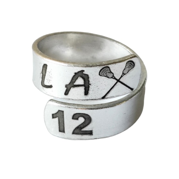 LACROSSE JEWELRY RING,  Will Not Tarnish! Lacrosse Gift for Girls, Makes A Great End of Season Gift