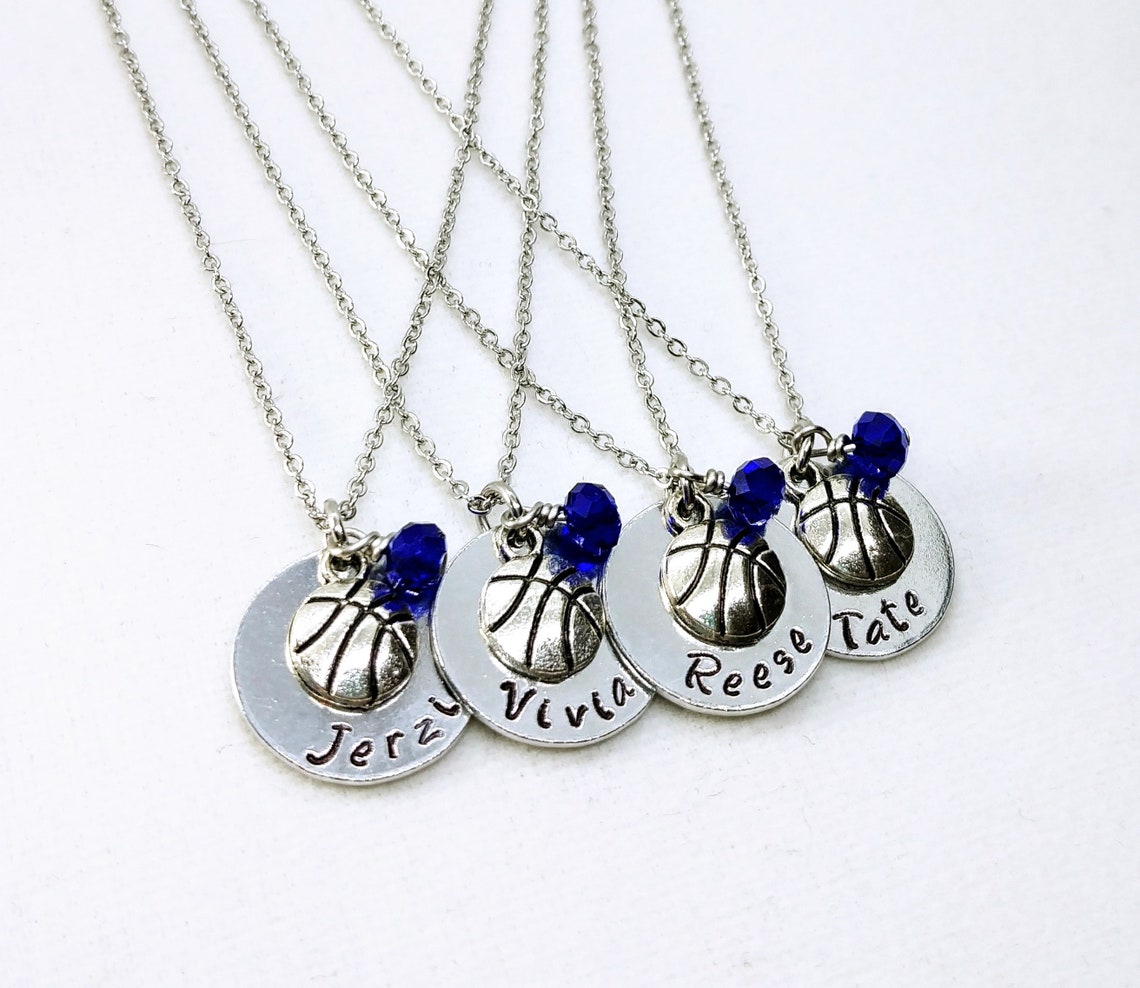 BASKETBALL NECKLACE For A Girls Basketball Team End of Season Etsy
