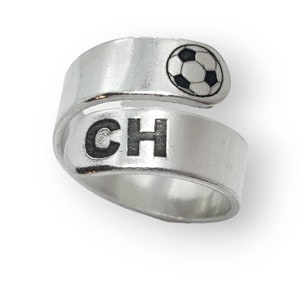 PERSONALIZED SOCCER RING, Soccer Gifts for Girls and Boys Will Not Tarnish! Adjustable