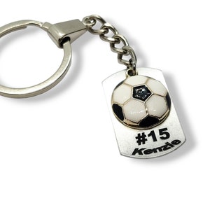 SOCCER TEAM GIFTS, Personalized Soccer Keychain, Soccer Gifts for Players, Custom Name Soccer Bag Tag