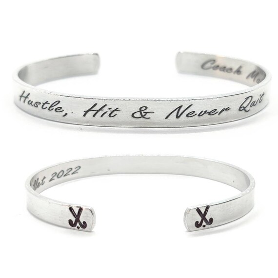 Personalized Field Hockey Bracelet, Engraved Sports Jewelry