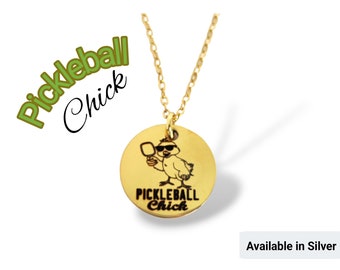 PICKLEBALL JEWELRY, Pickleball Chick Necklace, Pickleball Gifts for Her