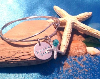 Beach Bracelet, Beach Girl, Vacation Bracelet, Starfish Charm Bracelet