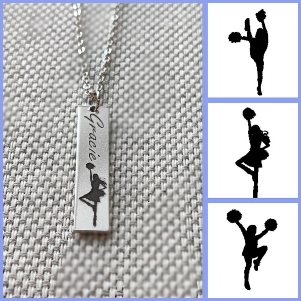 PERSONALIZED CHEER NECKLACE For Her, Will Not Tarnish, Affordable Team Gift For End of Season Banquet, Personalized Team Bar Necklace