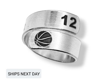 GIRLS BASKETBALL RING, Adjustable Wrap Ring, Will Not Tarnish