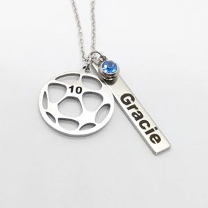 Personalized Soccer Necklace: Stainless Steel Team Jewelry