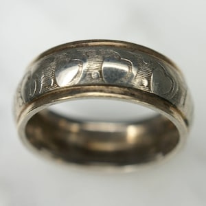 Sterling Silver and 12K Yellow Gold Plated Heart and Crescent Moon Ring