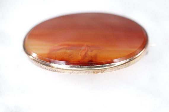 9K Rose Gold and Carnelian Agate pin - image 5