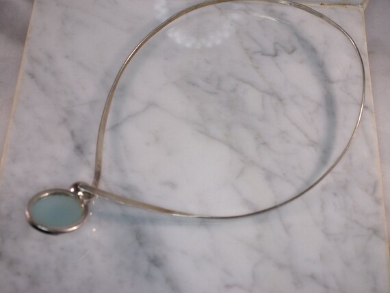 Sterling Silver and Blue Chalcedony Collar Neckla… - image 2