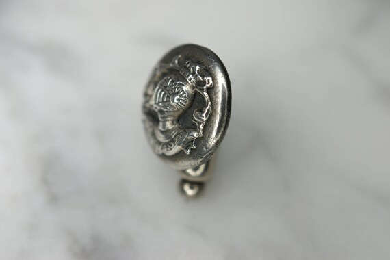 German Sterling Silver Knight's Helmet Tie Tack L… - image 3