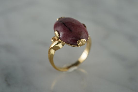 10K Yellow Gold Filled Rhodochrosite Ring - image 7