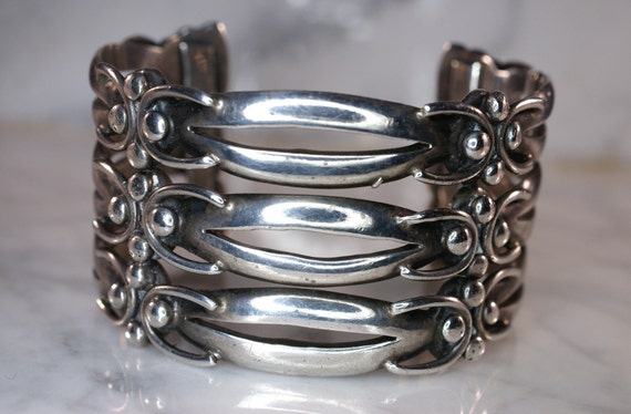 Maricela Taxco .950 Sterling Silver Cuff Bracelet - image 2