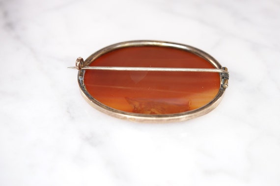 9K Rose Gold and Carnelian Agate pin - image 6
