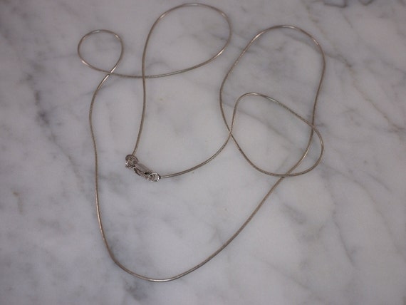 Italian 14K White Gold Round Snake Chain Necklace - image 1