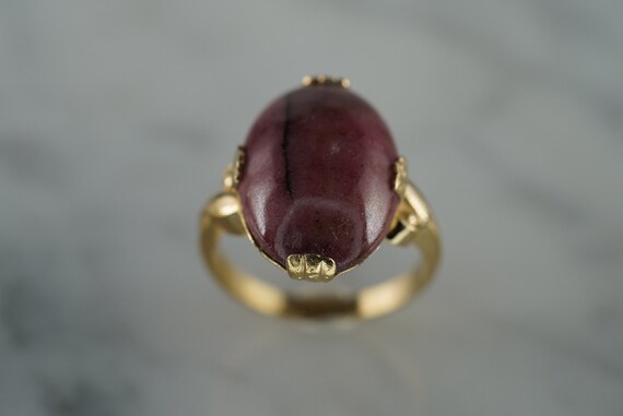 10K Yellow Gold Filled Rhodochrosite Ring - image 5