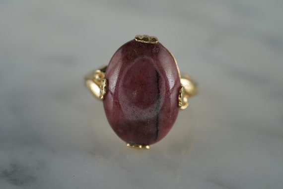 10K Yellow Gold Filled Rhodochrosite Ring - image 2