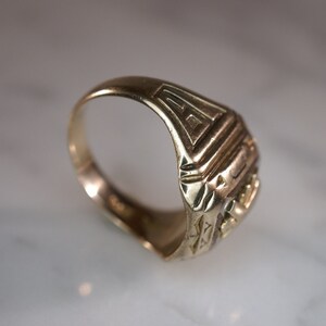 Herff Jones Art Deco Style 10K Yellow Gold Class Ring image 9