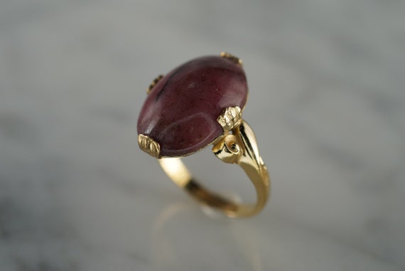 10K Yellow Gold Filled Rhodochrosite Ring - image 6