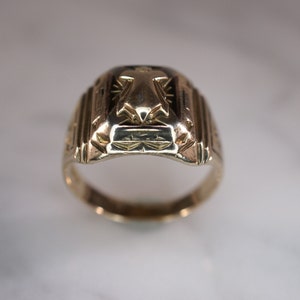 Herff Jones Art Deco Style 10K Yellow Gold Class Ring image 5