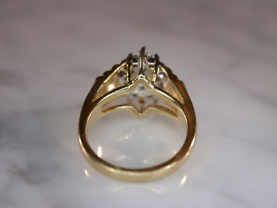 14K Yellow Gold and Diamond Cluster Ring - image 4