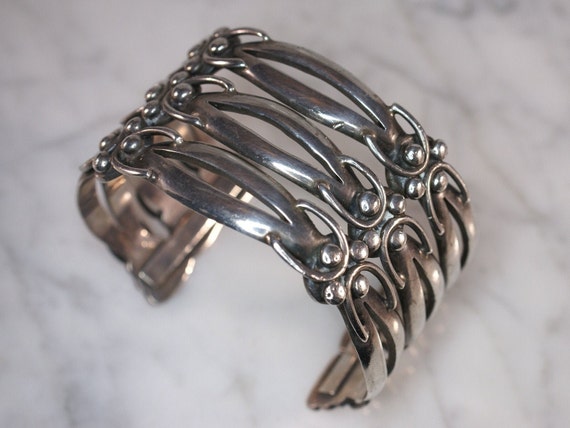 Maricela Taxco .950 Sterling Silver Cuff Bracelet - image 4