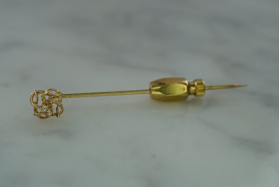 Victorian 14K Yellow Gold and Diamond Stick Pin With Pinwheel | Etsy