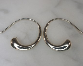 Sterling Silver Tear Drop Hoop Hook Earrings