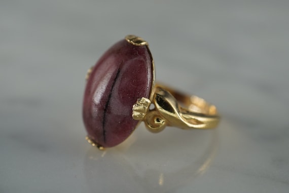 10K Yellow Gold Filled Rhodochrosite Ring - image 1