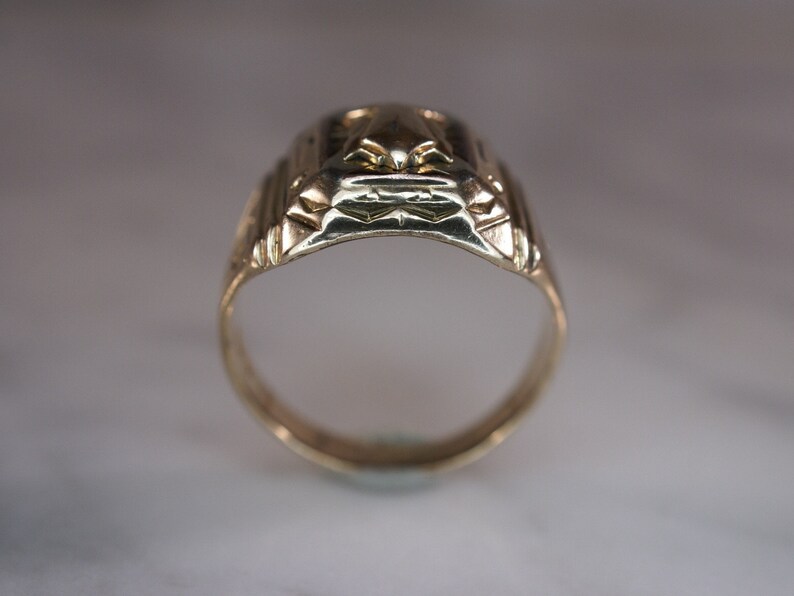 Herff Jones Art Deco Style 10K Yellow Gold Class Ring image 6