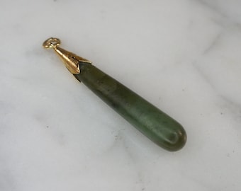 14K Yellow Gold and Jade Pendant