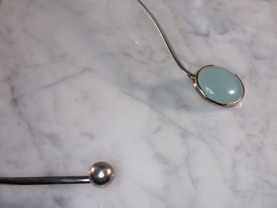 Sterling Silver and Blue Chalcedony Collar Neckla… - image 3