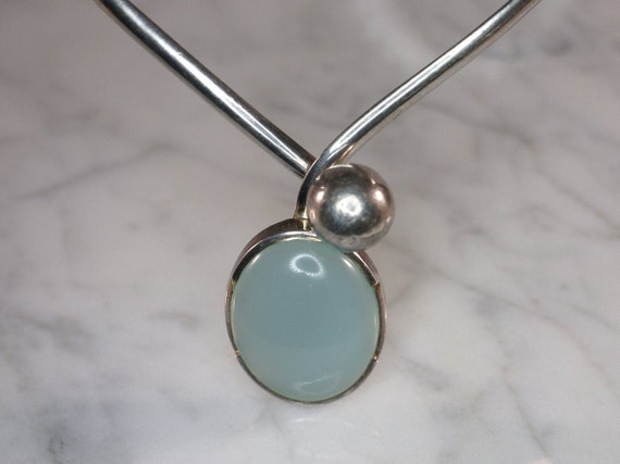 Sterling Silver and Blue Chalcedony Collar Neckla… - image 5