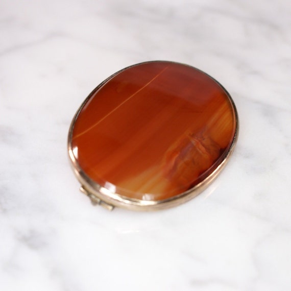 9K Rose Gold and Carnelian Agate pin - image 3